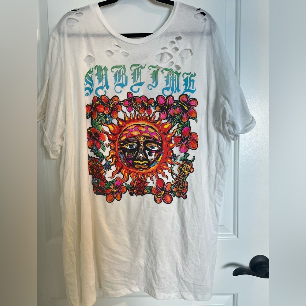 Torrid Sublime Plus Size White TShirt with Holes